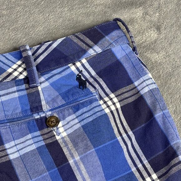 Polo Ralph Lauren Shorts Womens 10 Blue Plaid Linen Blend Preppy Classic Summer - Picture 8 of 12